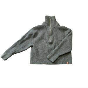 Roots Forest Green Crop Merino Wool & Cashmere Blend Sweater Size M Cozy Preppy